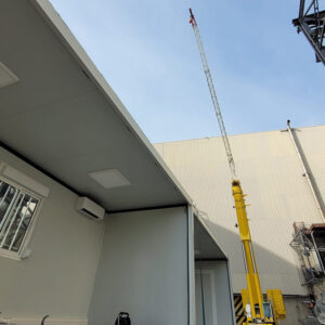 Pose de bungalows avec grue – EDF